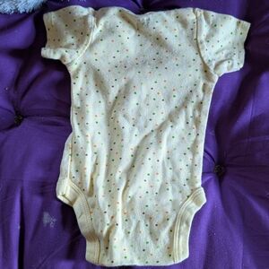Gerber Cream and Green Bodysuit with Textured Details